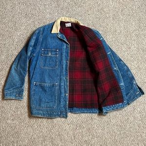 Vintage Ralph Lauren Denim Chore Coat Wool Lined Size XL Made in USA Ex Cond
